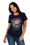 Bullzye Womens T-Shirt | Rose | Navy