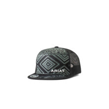 Ariat Kids Snap Back Cap | Flat Bill Aztec Pattern | Black