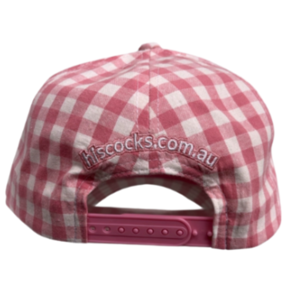 Hiscocks Logo Cap | Pink Gingham