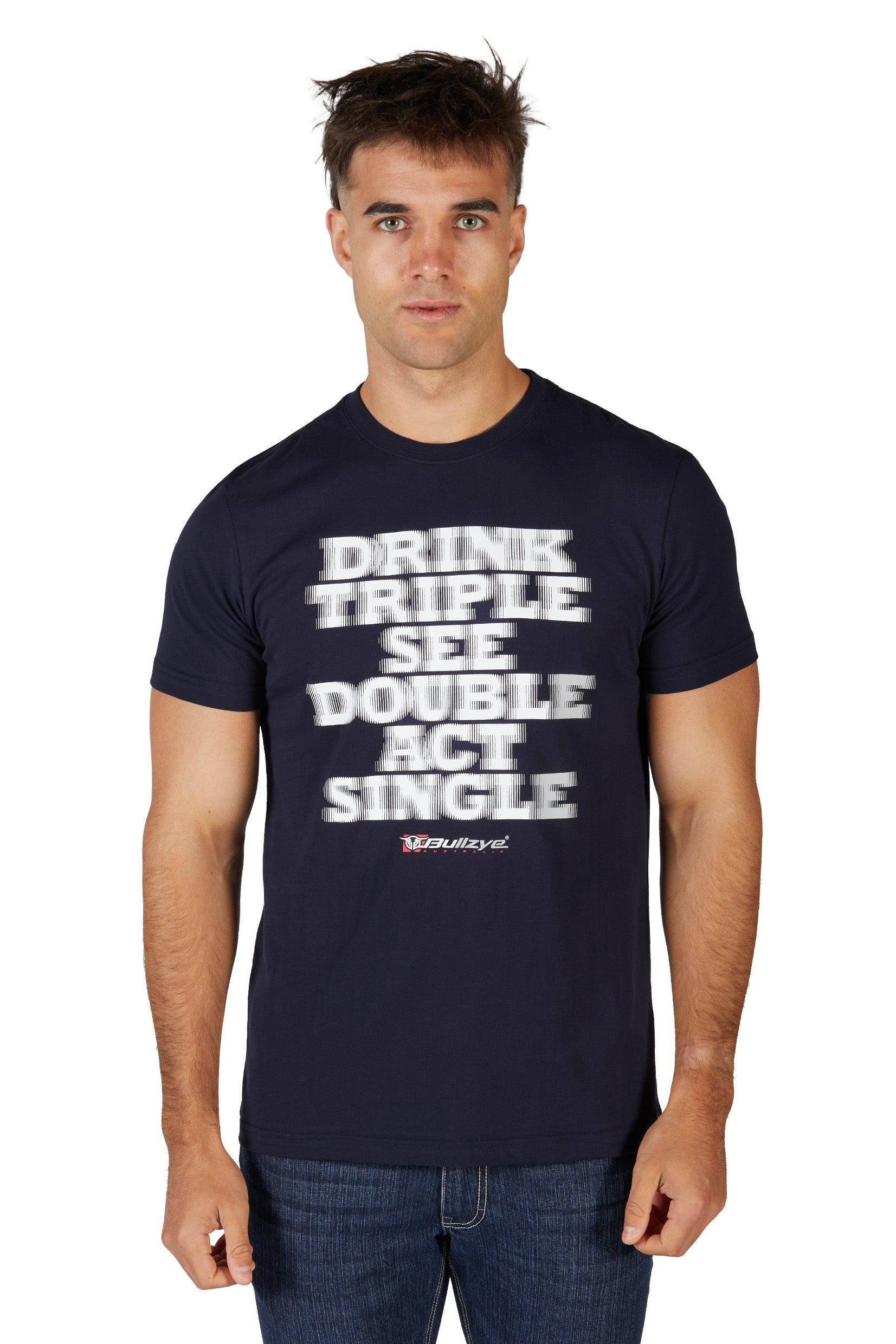 Bullzye Mens T-Shirt | Act Single | Navy