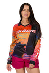 Bullzye Womens Long Sleeve T-Shirt | Sunset | Pink / Orange