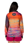 Bullzye Womens Long Sleeve T-Shirt | Sunset | Pink / Orange