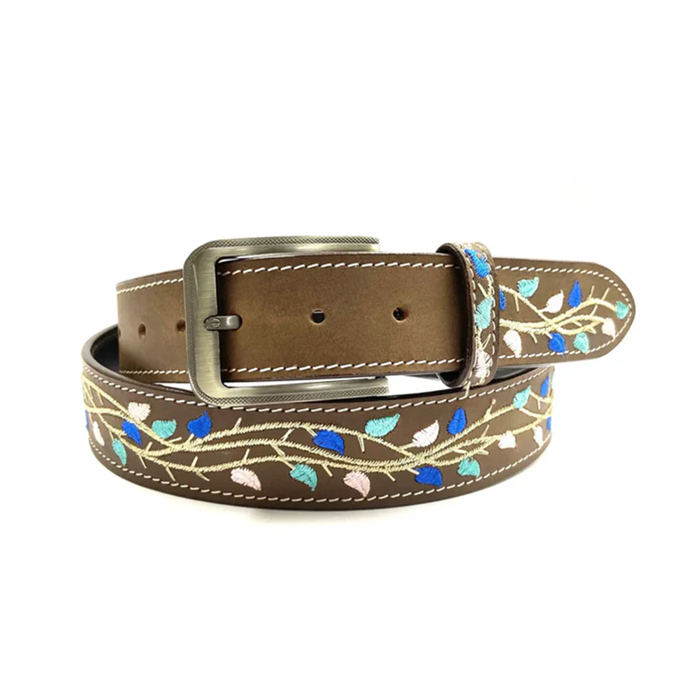 Toprail Equine Ladies Belt | Floral Embroidery | Turquoise / Pink / Blue