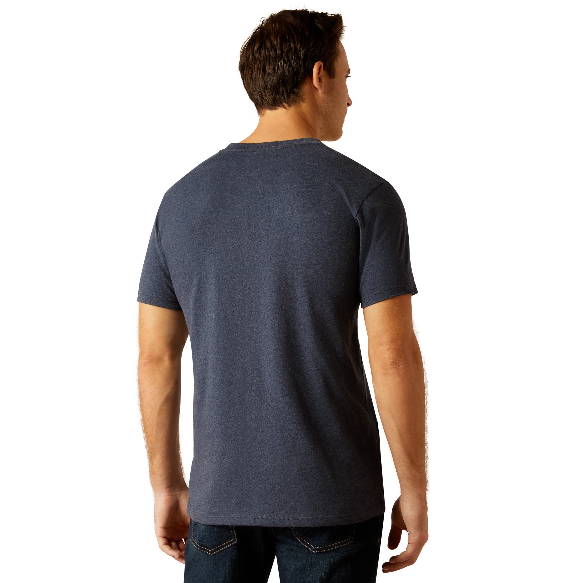 Ariat Mens T-Shirt | Black & White Logo | Navy Heather