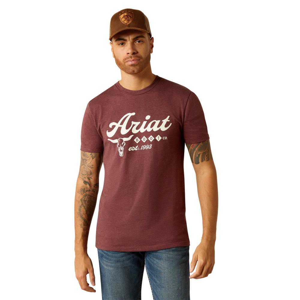 Ariat Mens T-shirt | Established Boot Co. | Maroon