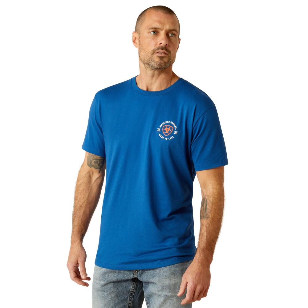 Ariat Mens T-shirt | Metal Circle | Royal Blue