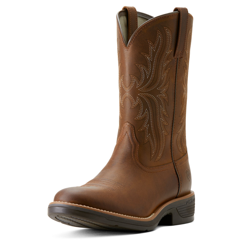 Ariat Mens Western Boots | Ridgeback | Round Toe | Distressed Tan | US Width