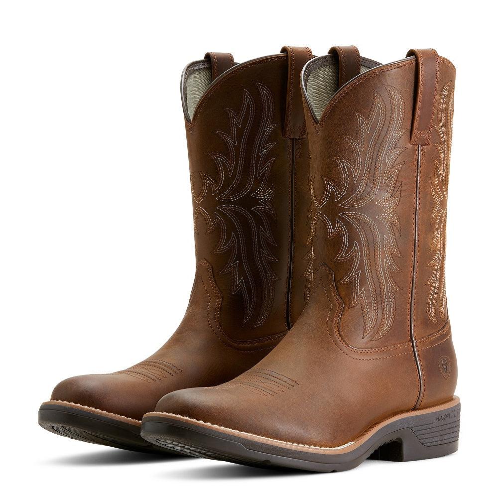 Ariat Mens Western Boot | Ridgeback | Round Toe | Distressed Tan | EE Width