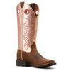 Ariat Womens Western Boots | Round Up Ryder | Distressed Brown / Golden Pink