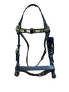 Toprail Equine Show Bridle | Diamond Plate | Yellow / Green Plait | Cob