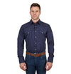 Pure Western Mens Shirt | Jett | Navy / White
