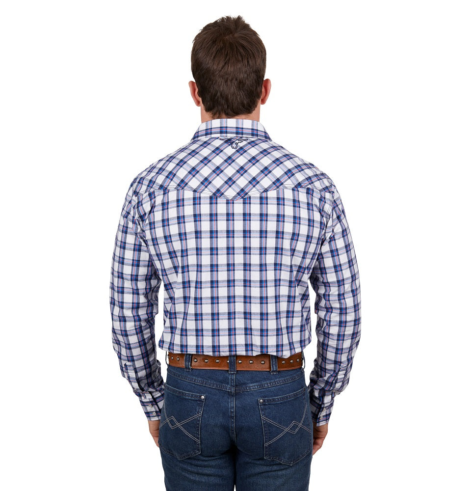 Pure Western Mens Shirt | Alec | Navy / Red
