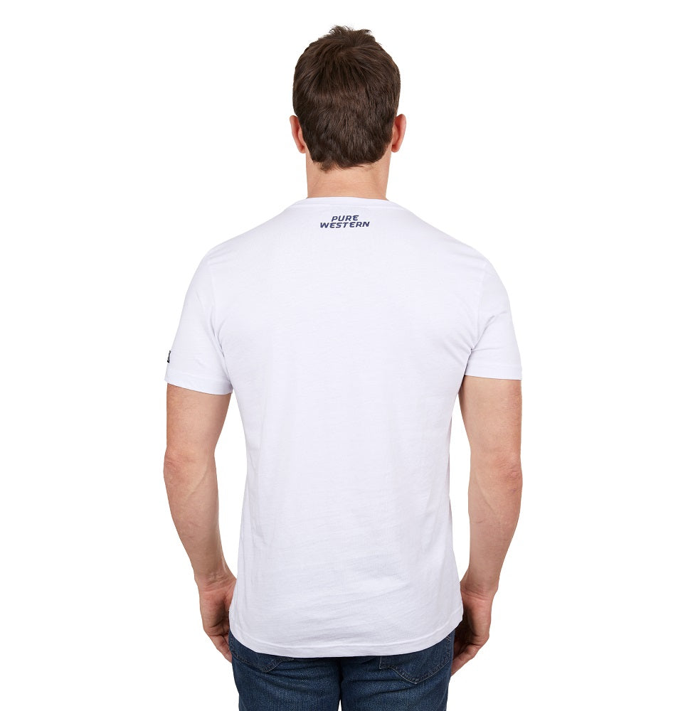 Pure Western Mens T-Shirt | Cruz | White
