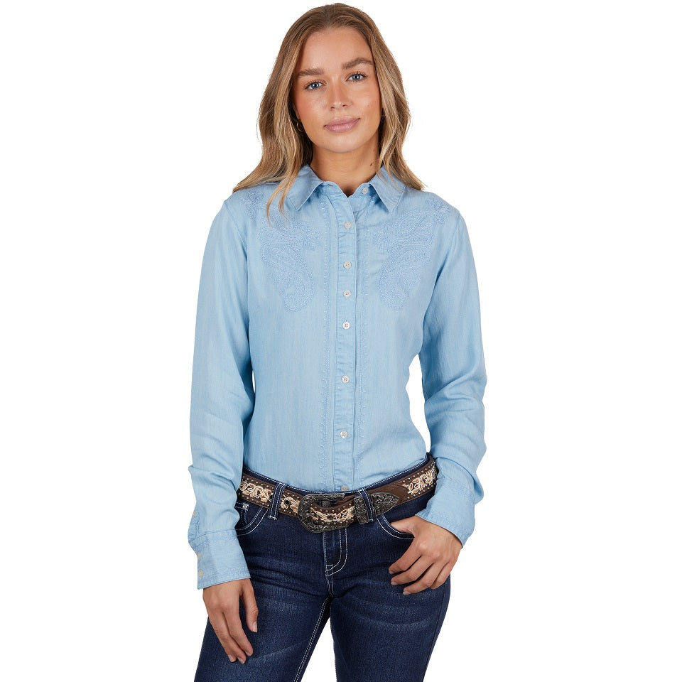 Pure Western Womens Shirt | Shelby | Blue
