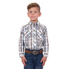 Pure Western Boys Shirt | Evan | White / Tan
