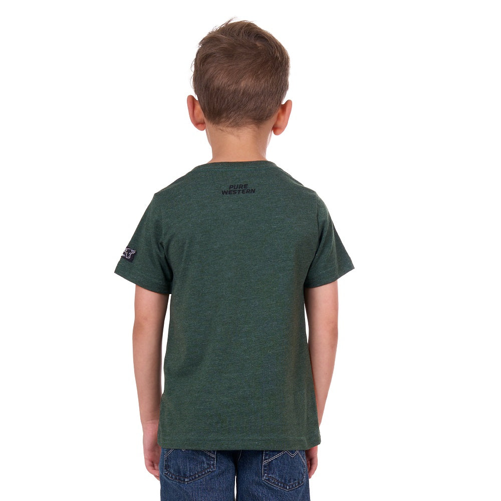 Pure Western Boys T-Shirt | Enzo | Green Marle
