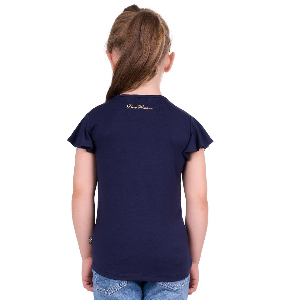 Pure Western Girls T-Shirt | Ariana | Navy
