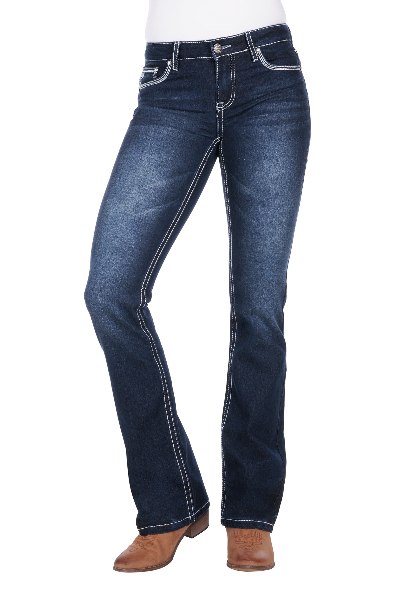 Pure Western Womens Jeans | Hannah Boot Cut | Midnight | 34 Leg