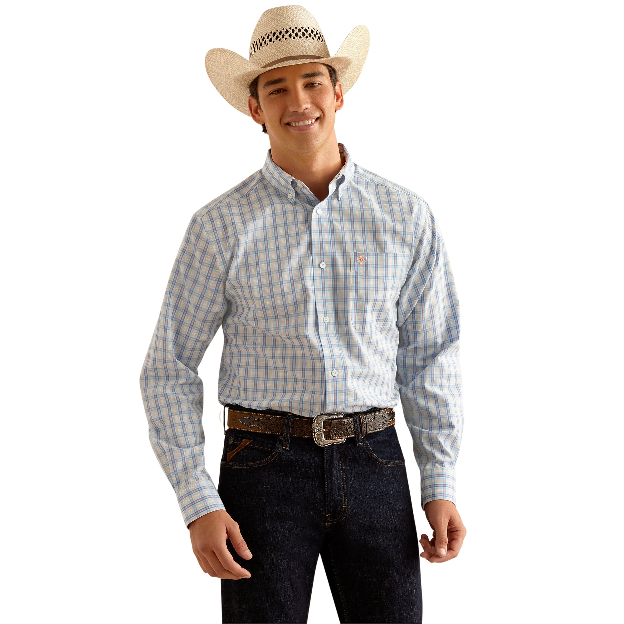 Ariat Mens Shirt | Wrinkle Free | Rhett | Sky Blue