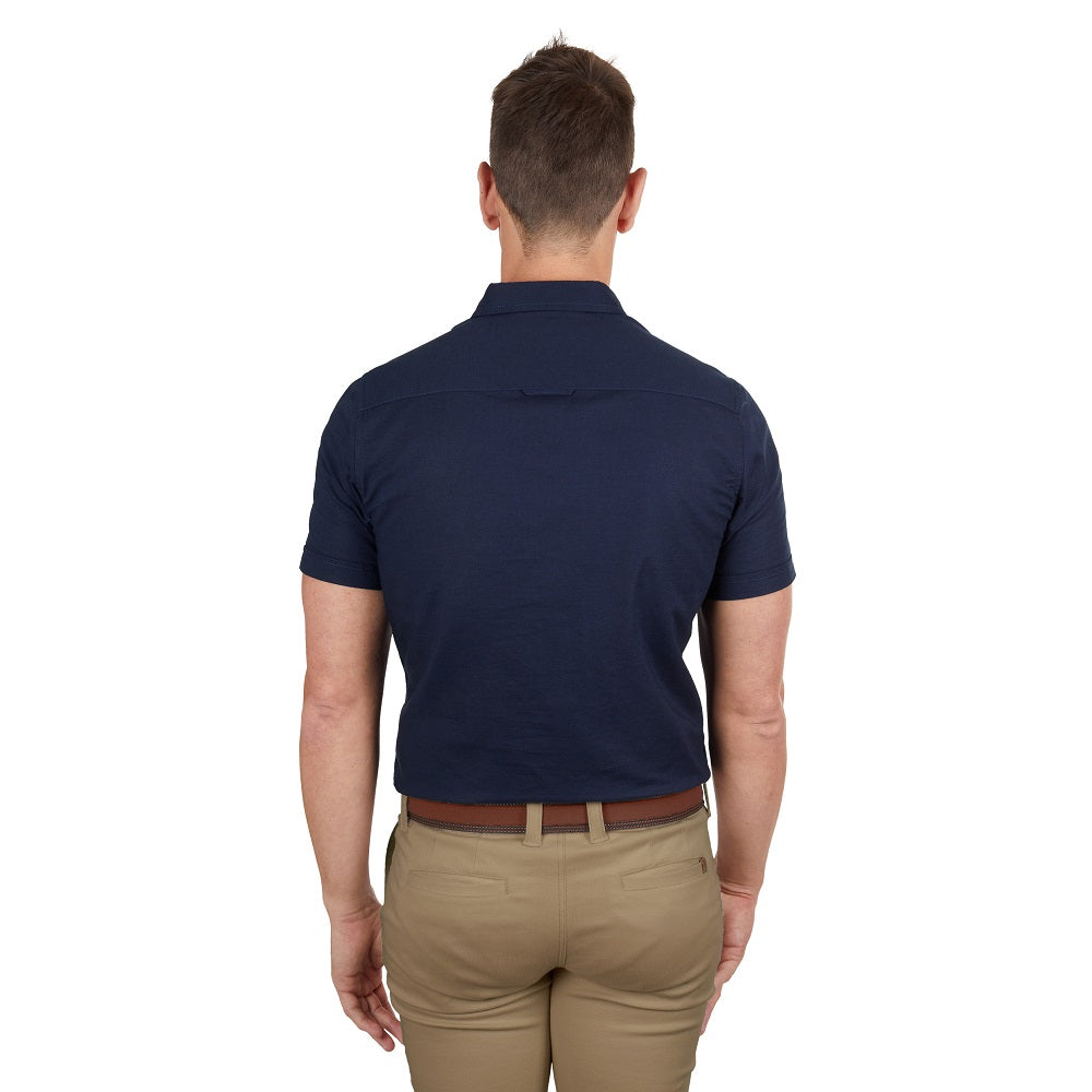 Thomas Cook Mens Shirt | Linen Tailored | Navy
