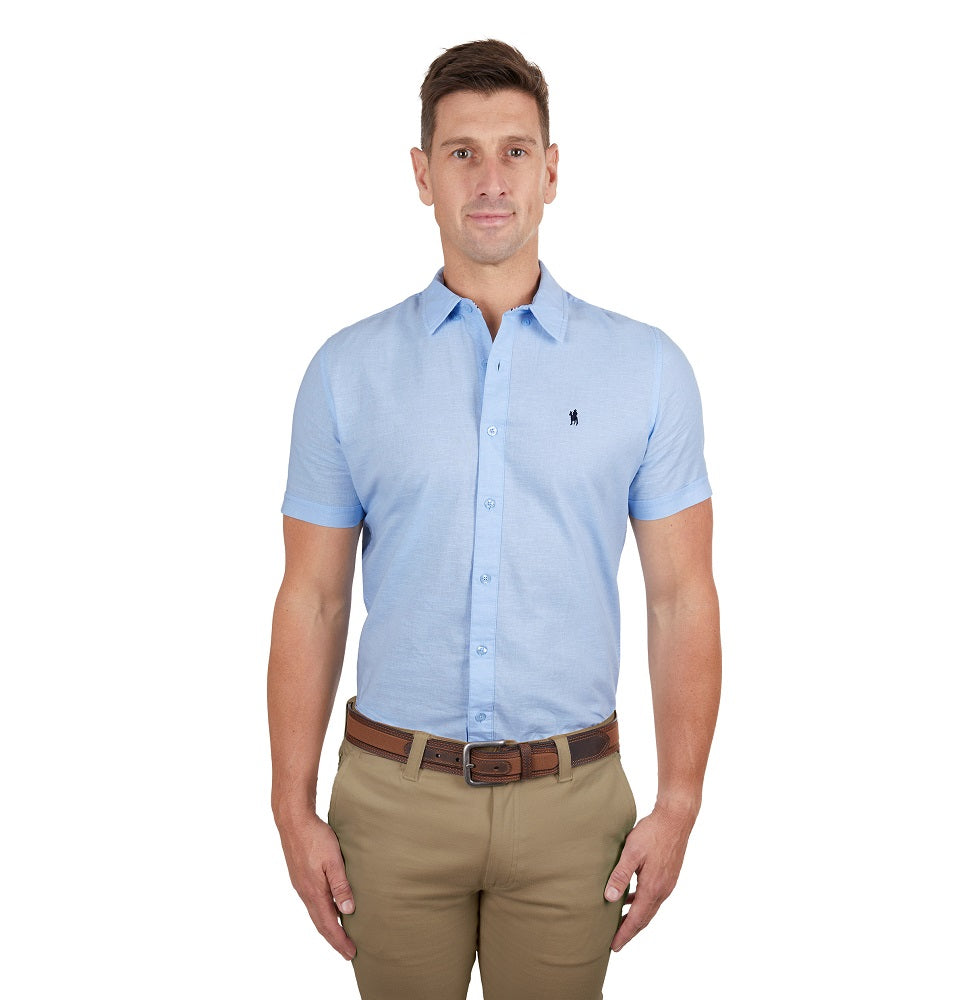 Thomas Cook Mens Shirt | Linen Tailored | Light Blue
