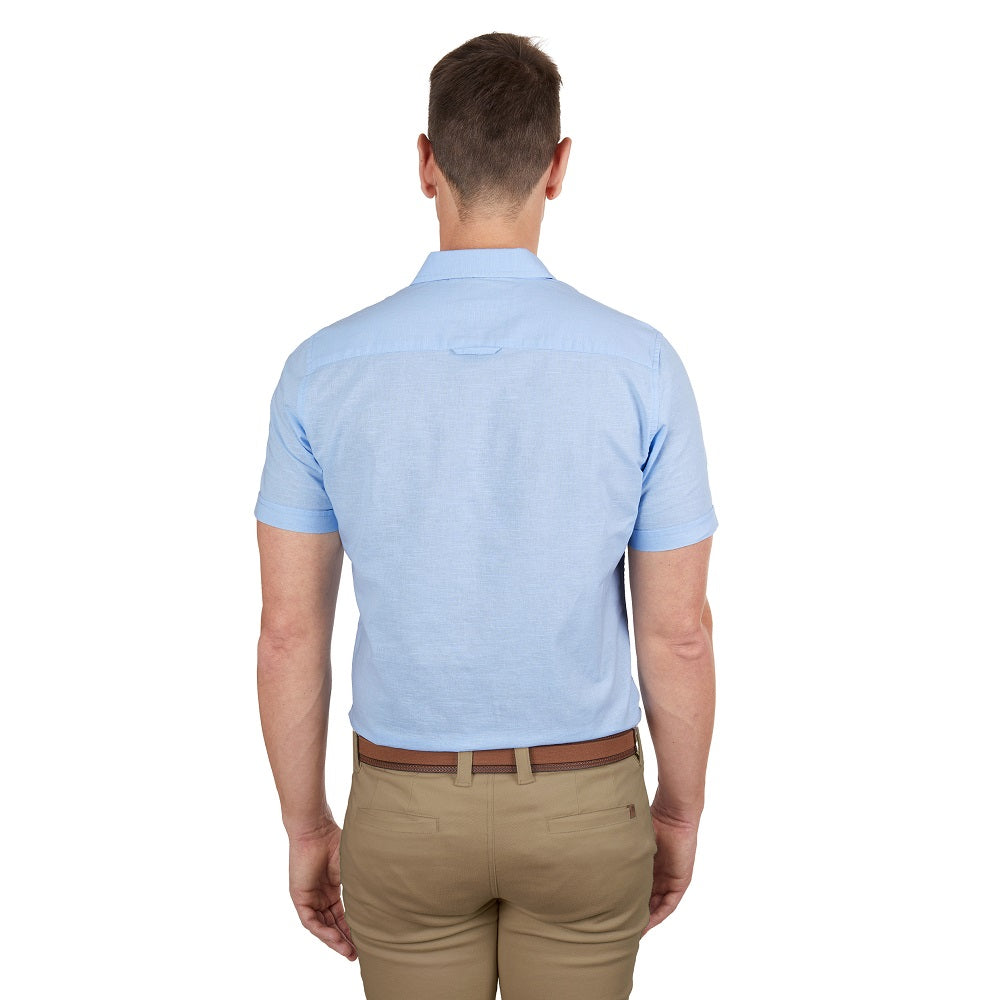 Thomas Cook Mens Shirt | Linen Tailored | Light Blue
