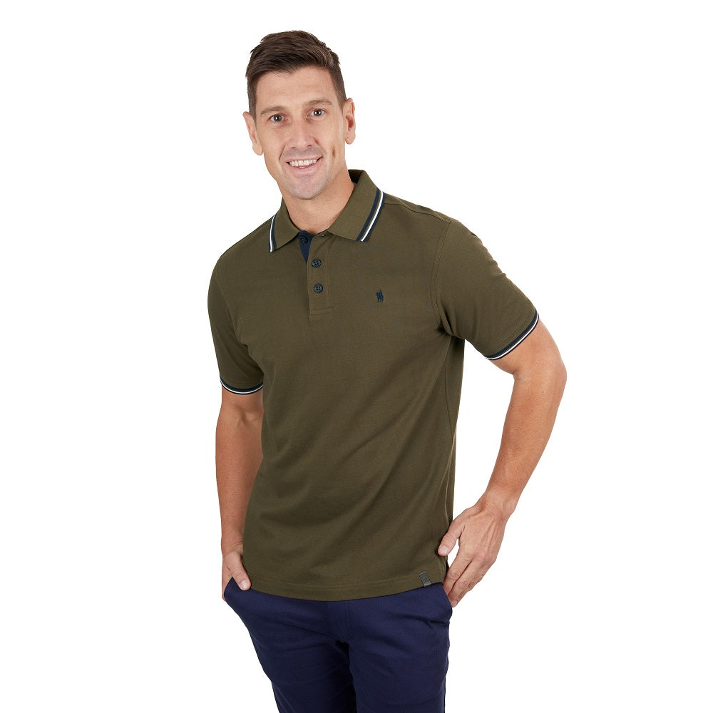 Thomas Cook Mens Shirt | Tailored Polo Logan | Dark Tan
