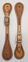 Toprail Spur Strap | Straight | Basket Stamped