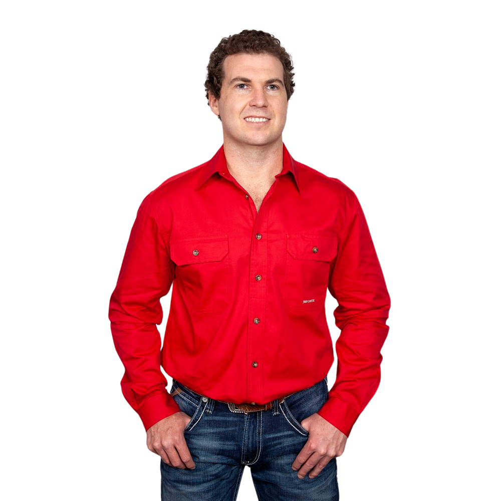 Just Country Mens Evan Shirt | Full Button | Chilli