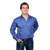 Just Country Mens Cameron Shirt | Half Button | Blue