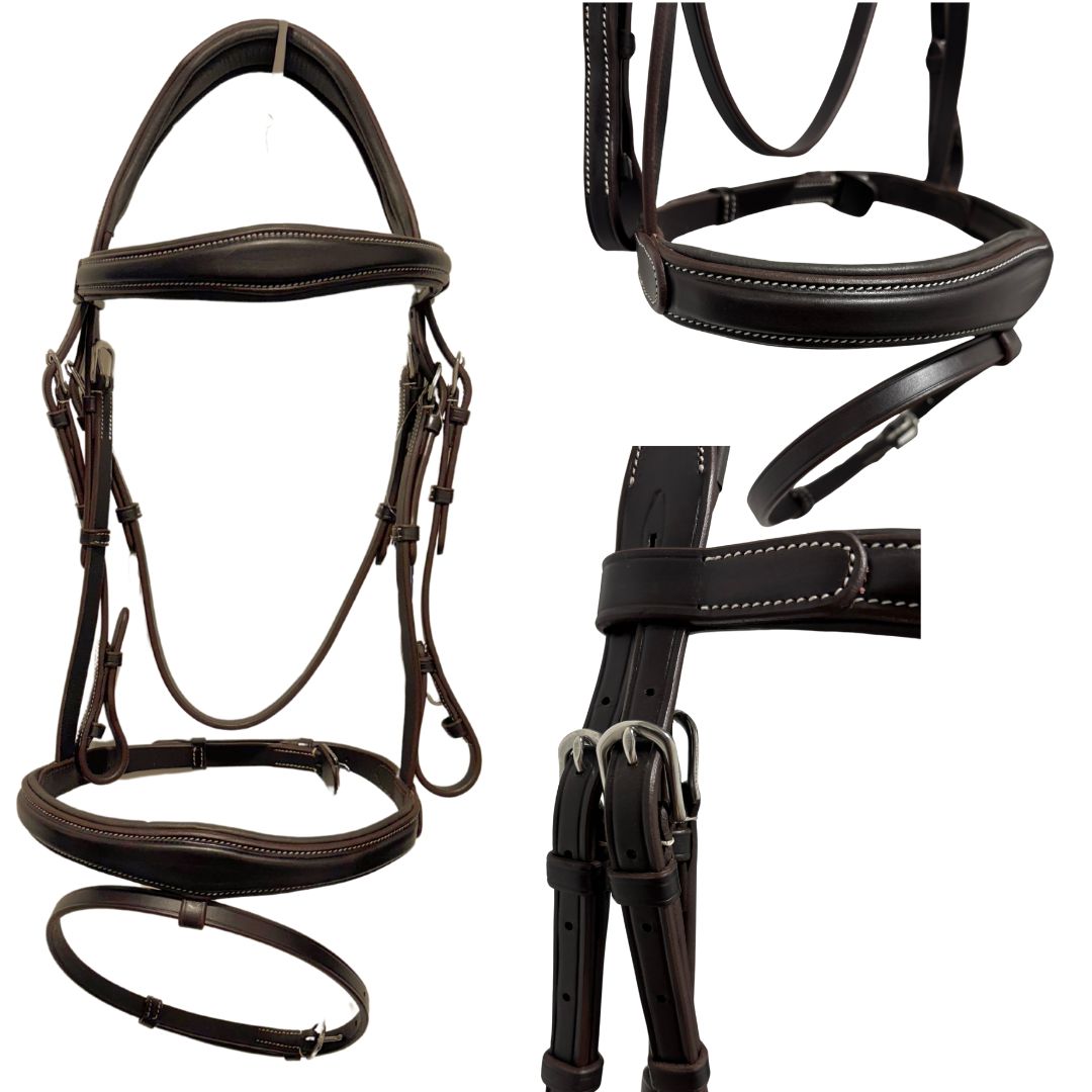 Grainge Hanoverian Snaffle | Shaped and Padded | Dark Brown