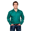 Just Country Mens Cameron Shirt | Half Button | Dark Green