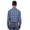 Wrangler Mens Shirt | Ben | Long Sleeve Logo | Navy / Blue Check
