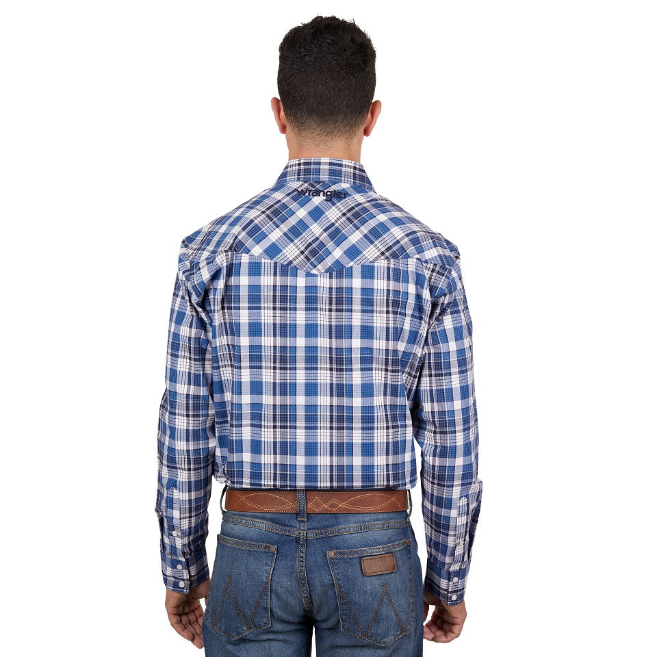 Wrangler Mens Shirt | Nigel | Long Sleeve | Navy / Blue Check
