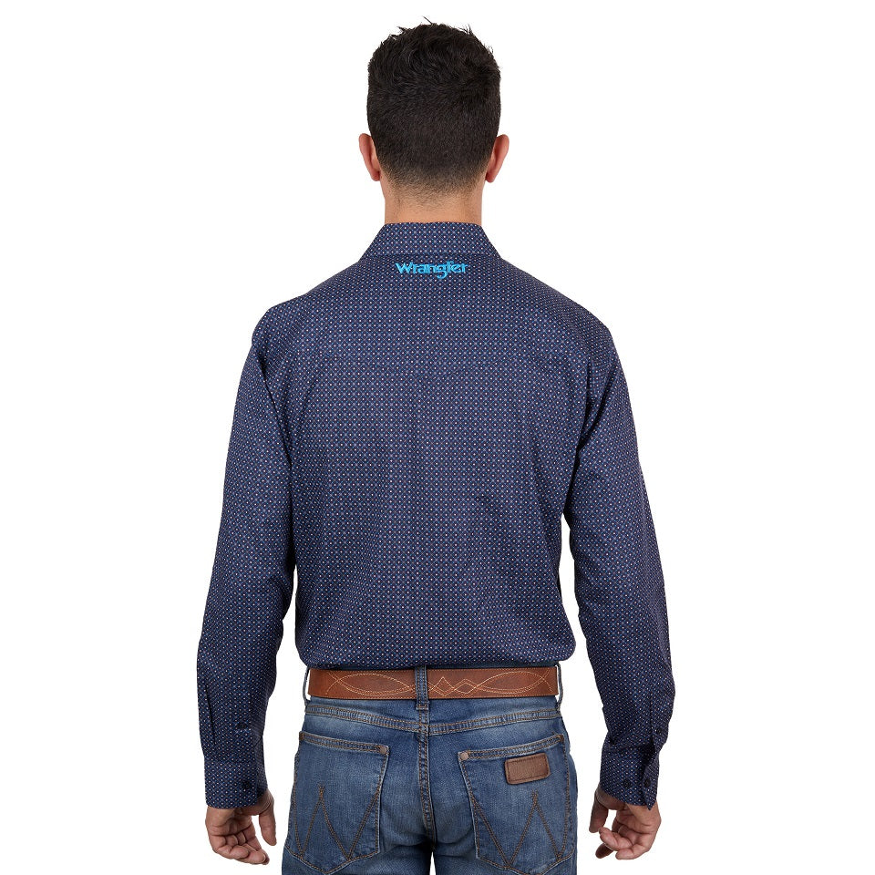 Wrangler Mens Shirt | Cam | Long Sleeve | Navy / Blue Check
