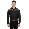 Wrangler Mens Shirt | Adam | Embroidered Long Sleeve | Black
