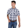 Wrangler Mens Shirt | Toby | Short Sleeve | Navy / Blue
