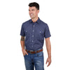 Wrangler Mens Shirt | Matt | Short Sleeve | Navy / Blue
