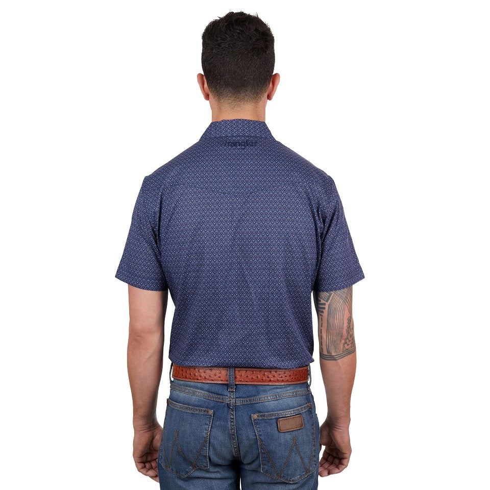 Wrangler Mens Shirt | Matt | Short Sleeve | Navy / Blue
