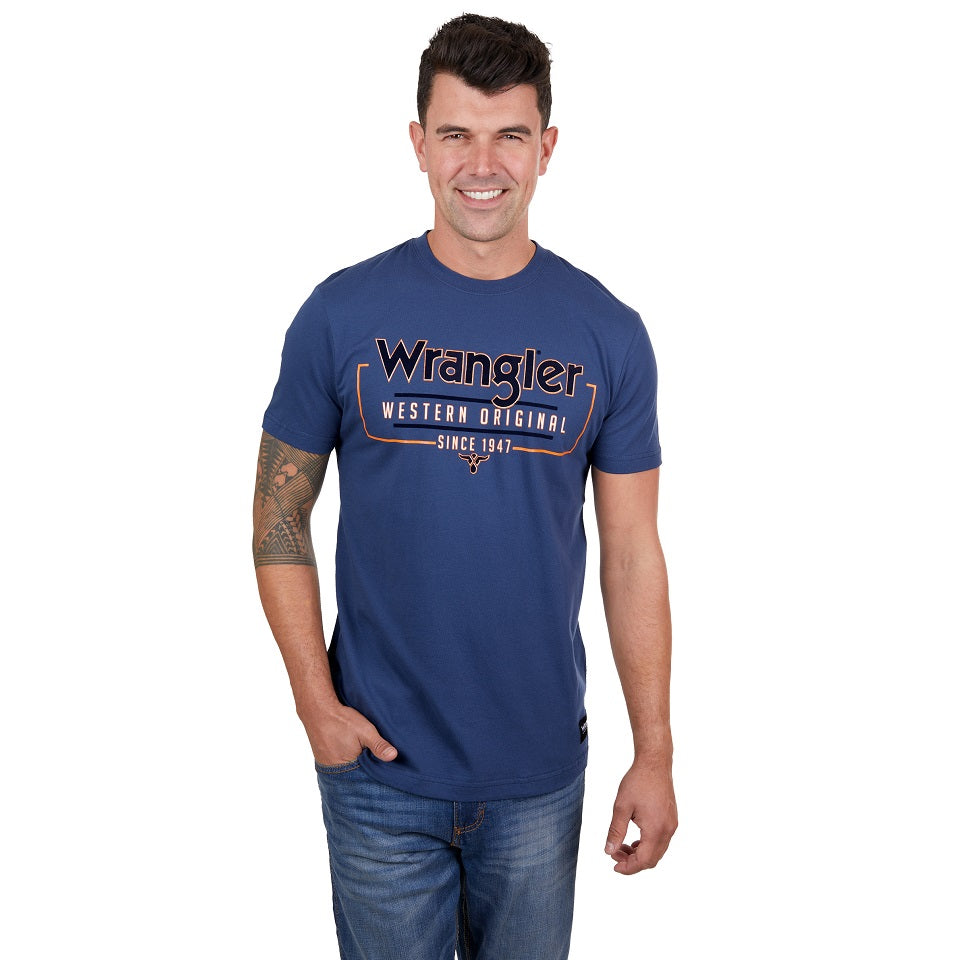 Wrangler Mens T-shirt | Liam | Denim
