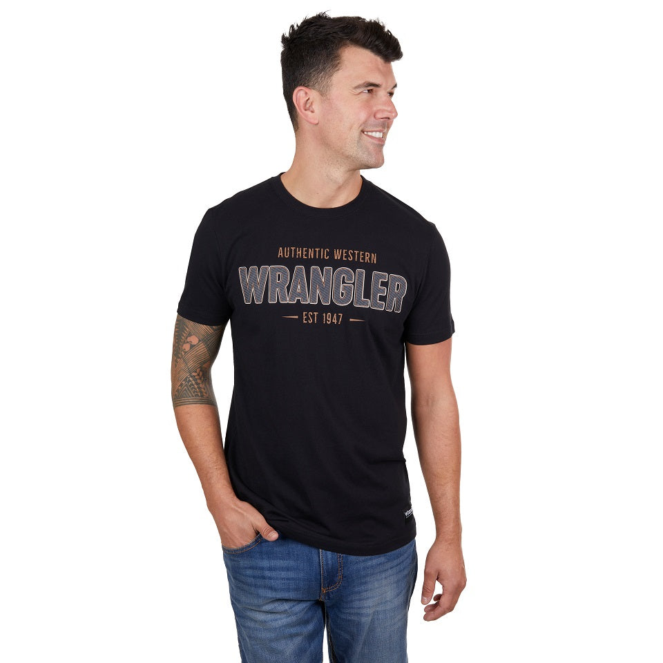 Wrangler Mens T-shirt | Aaron | Black
