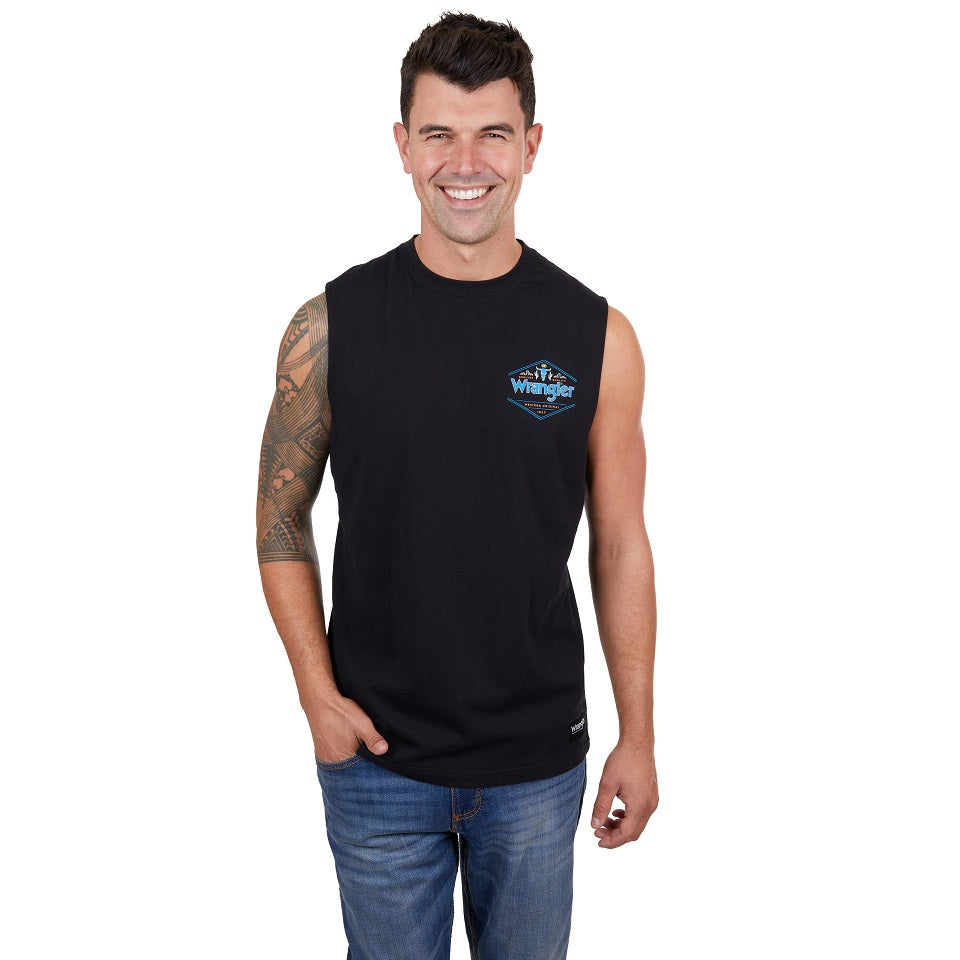 Wrangler Mens Muscle Tank | Jack | Black
