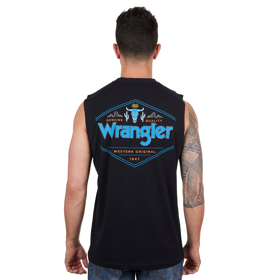 Wrangler Mens Muscle Tank | Jack | Black
