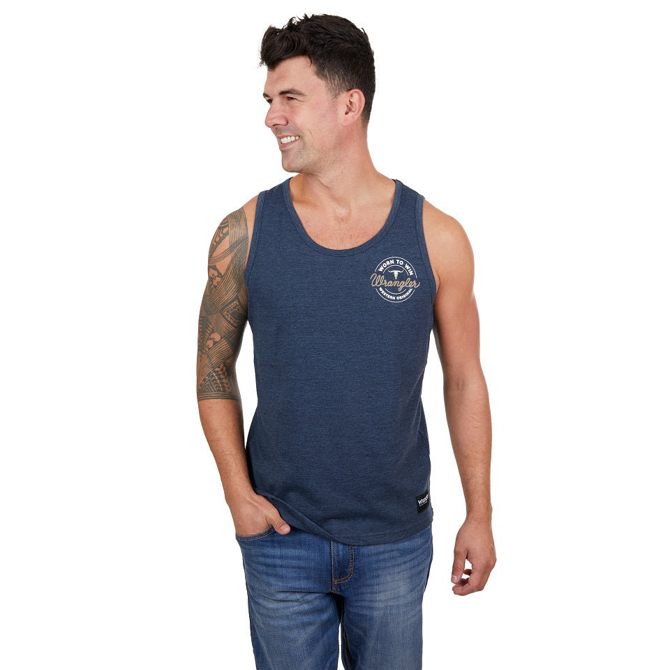 Wrangler Mens Singlet | Zane | Navy Marle
