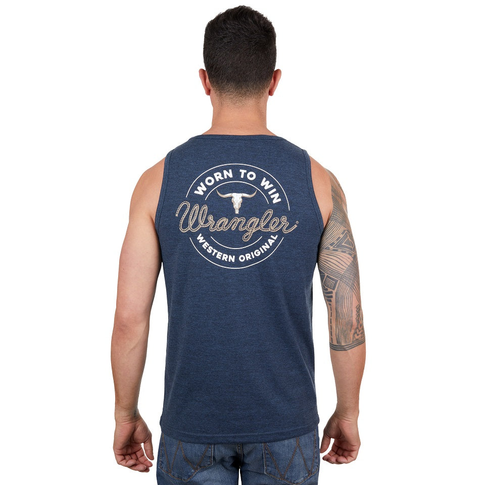 Wrangler Mens Singlet | Zane | Navy Marle
