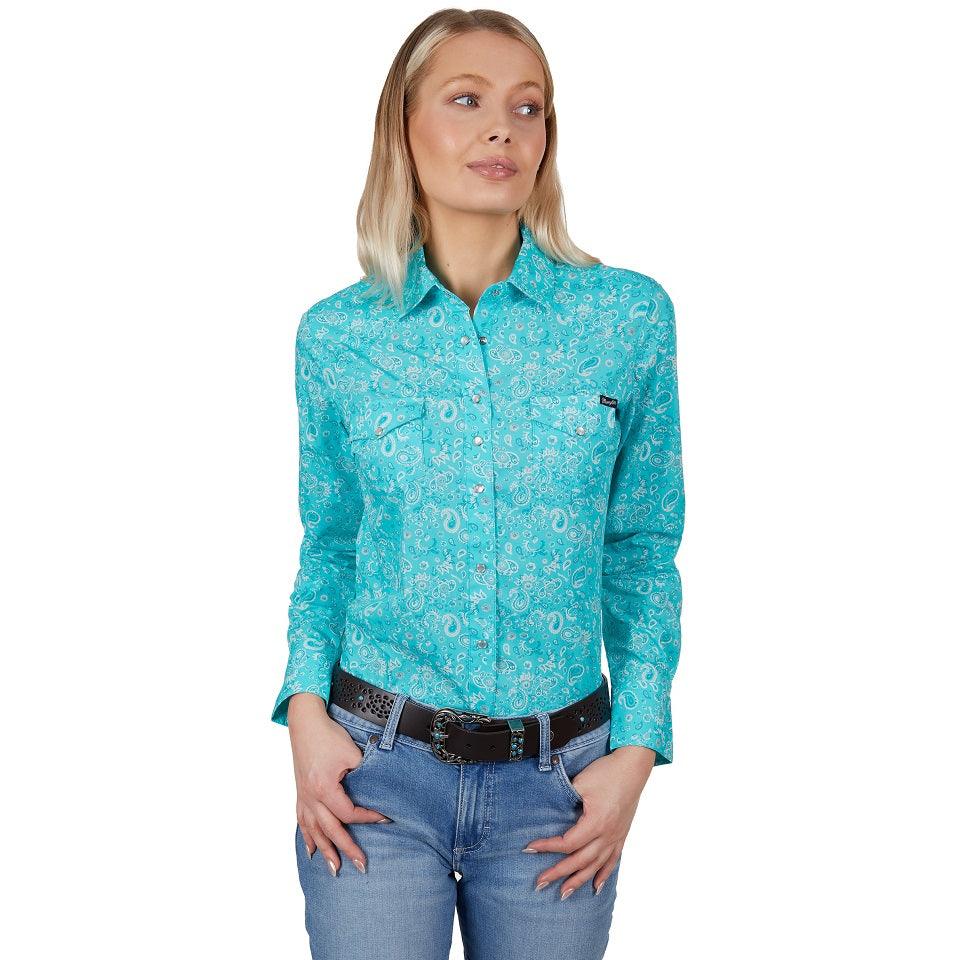 Wrangler Womens Shirt | Gabby | Aqua
