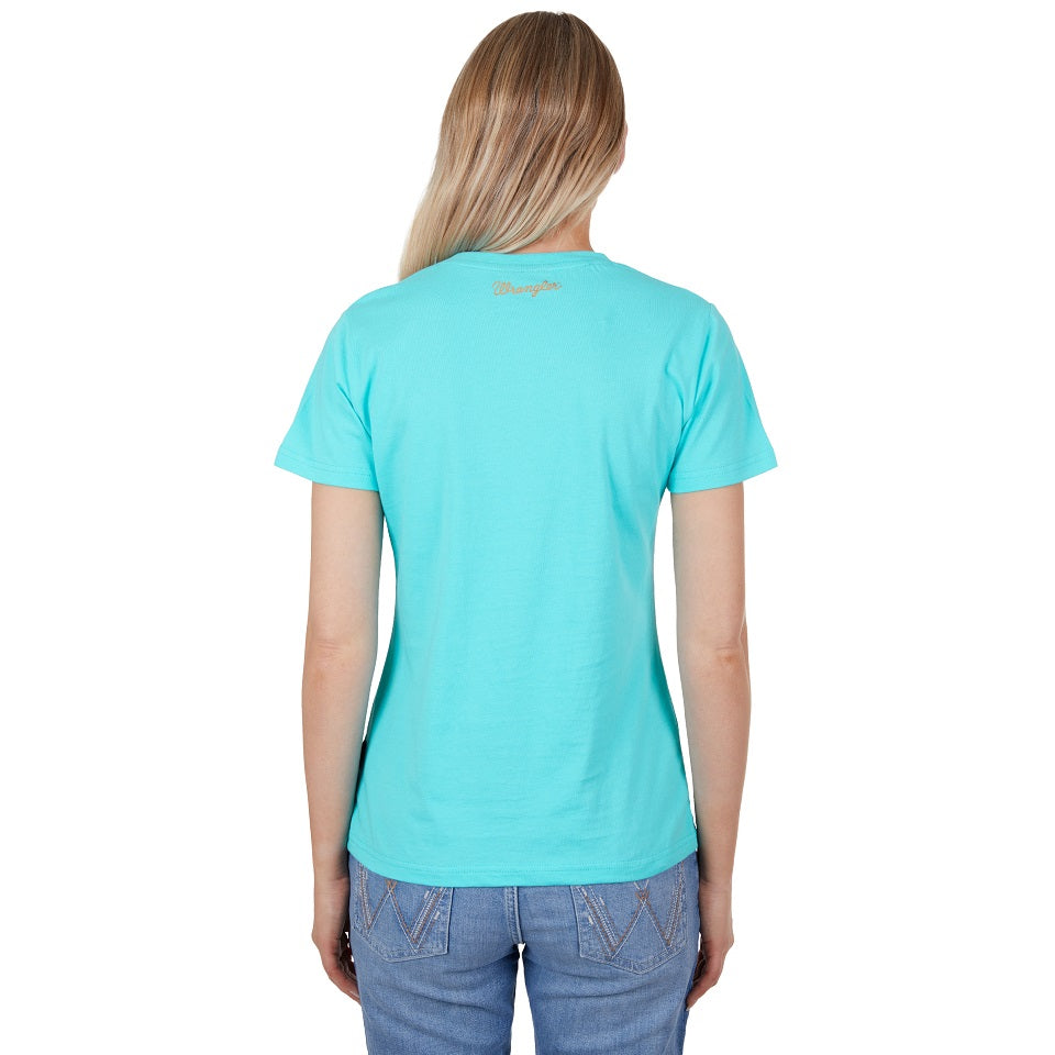 Wrangler Womens T-Shirt | Sara | Aqua
