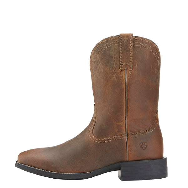 Ariat Mens Heritage Roper Wide Square Toe Powder Brown Ee Width Hiscocks 5067