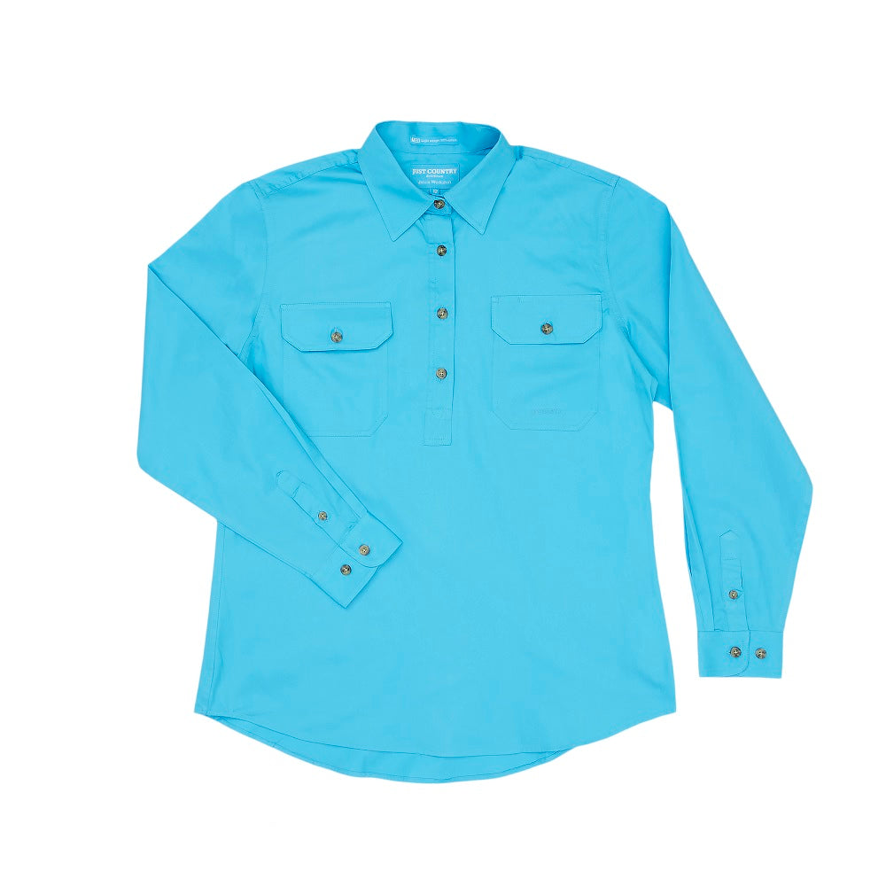 Just Country Womens Jahna Shirt | Half Button | Sky