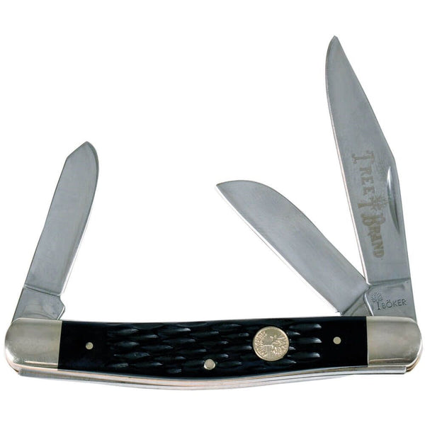 Boker Mini Trapper Pocket Knife Jigged Black Bone - Blade HQ